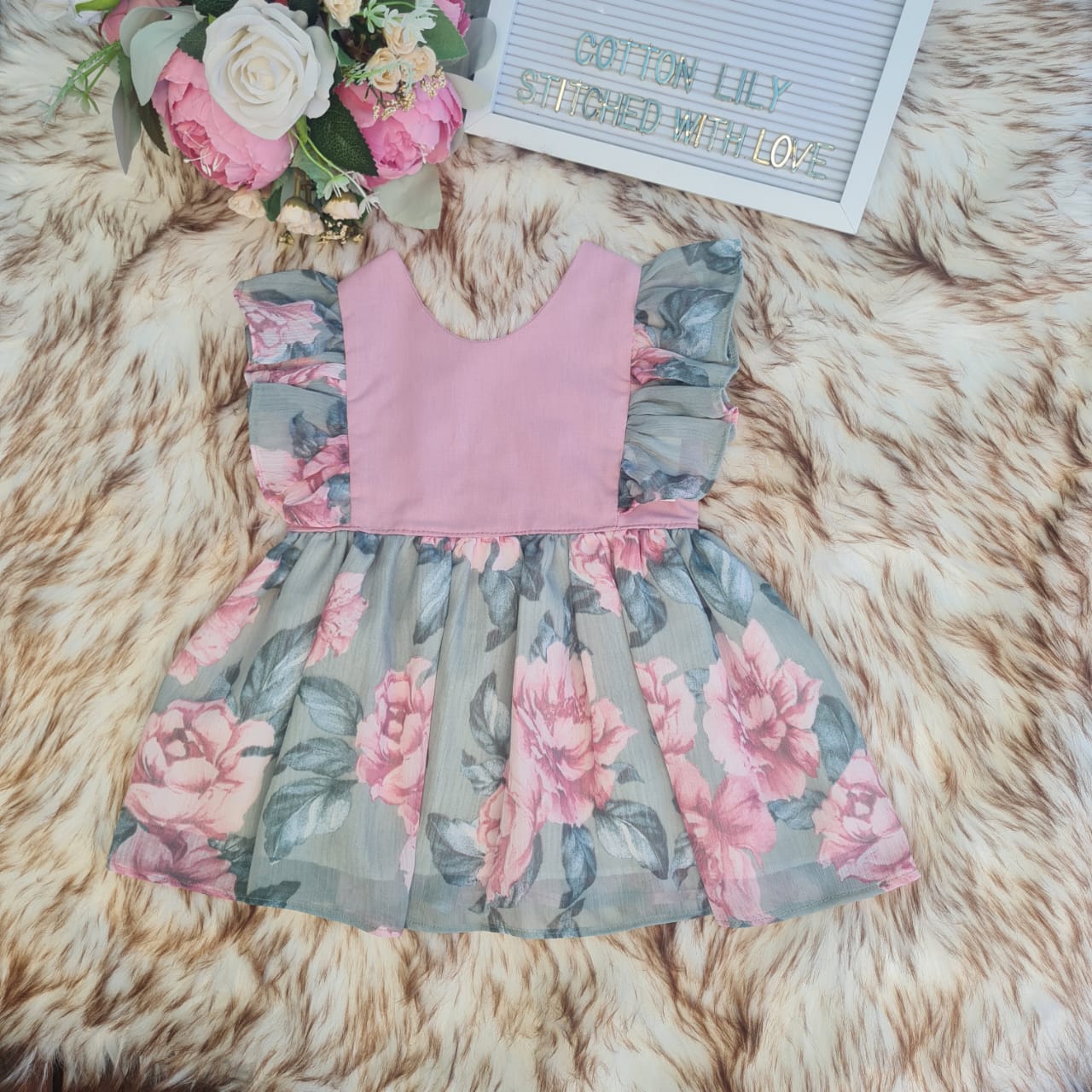 Sage & Pink Dress