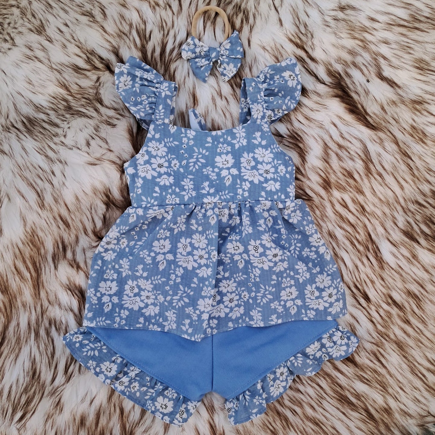 Denim short two piece