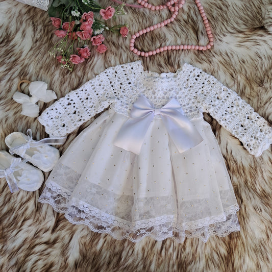 Long sleeve crochet dress