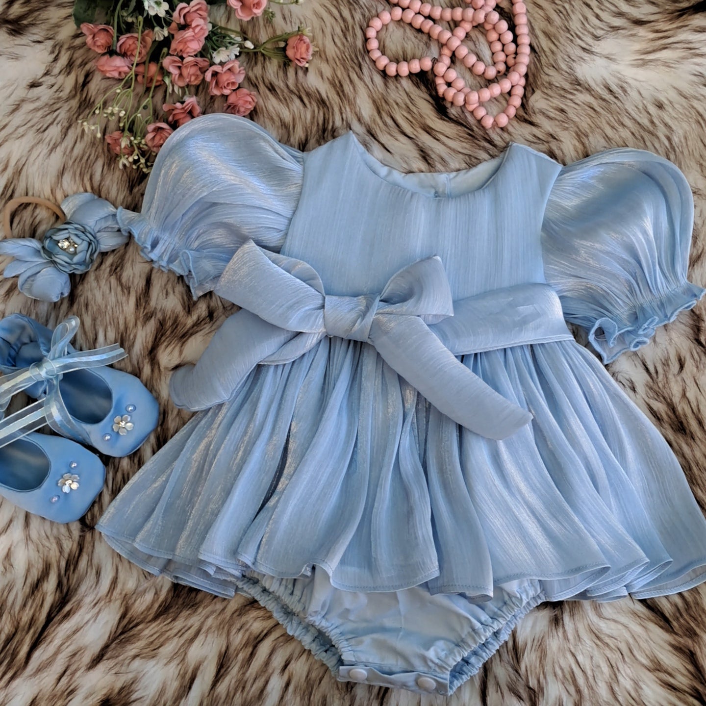 Puff sleeve romper