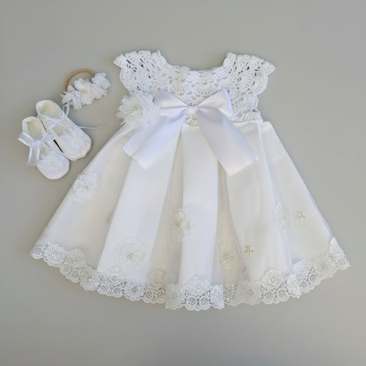 Short sleeve crochet dress