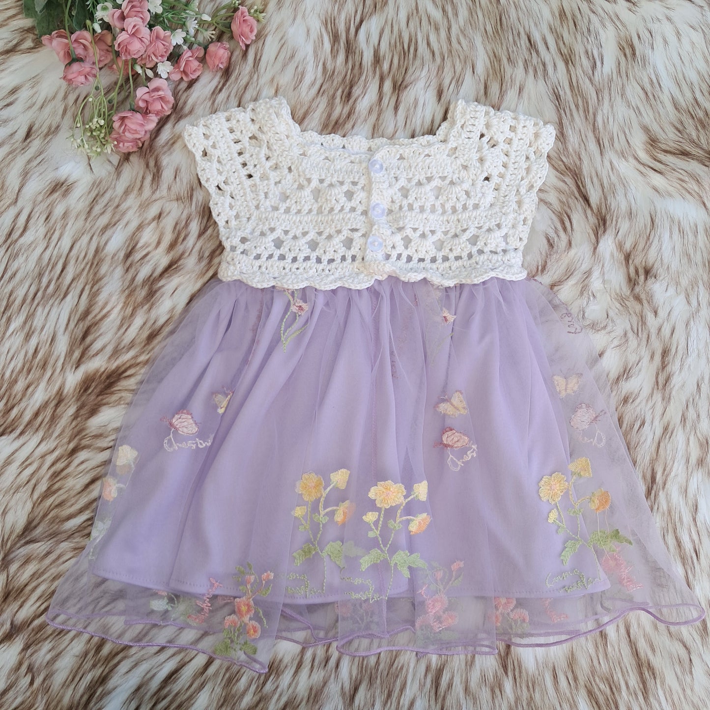 Cream & Lavender dress