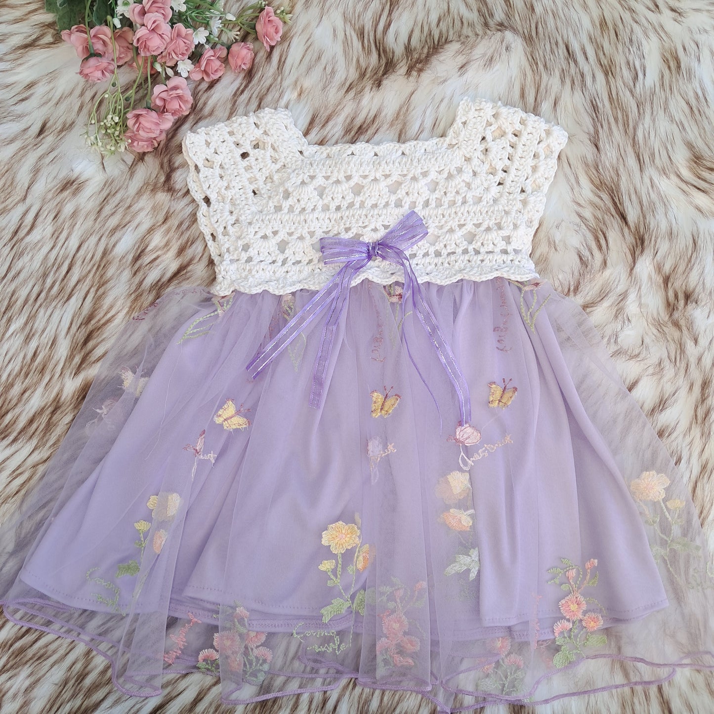 Cream & Lavender dress